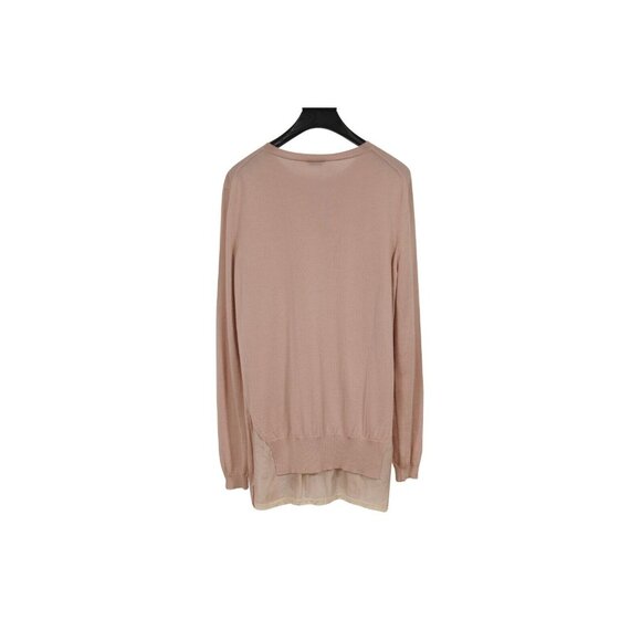 Miu Miu Womens Sweater 46 XXL Peach Tan Brown Pullover Embroidered Lace Layered - Picture 2 of 10